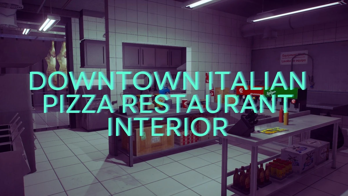 Downtown Italian Pizza Restaurant Interior MLO